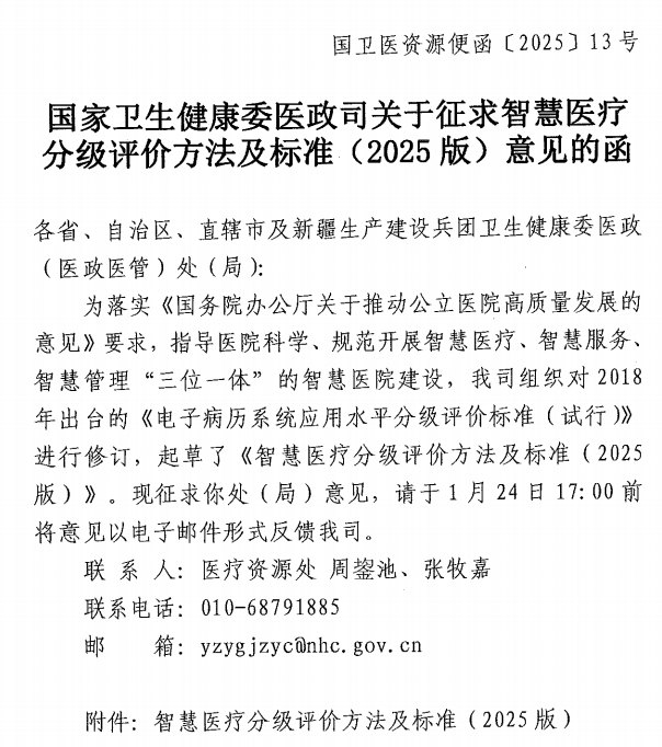 The grading and rating standards for smart healthcare (2025 version) are coming